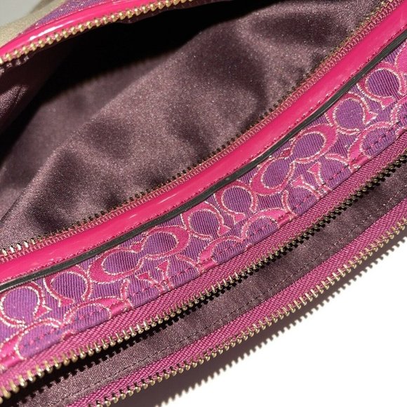 Coach Poppy Pink Signature East West Swingpack Magenta Crossbody Purse - Picture 7 of 9